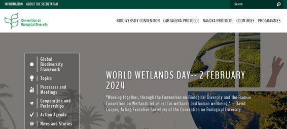 Página web de la Convención sobre la Diversidad Biológica 