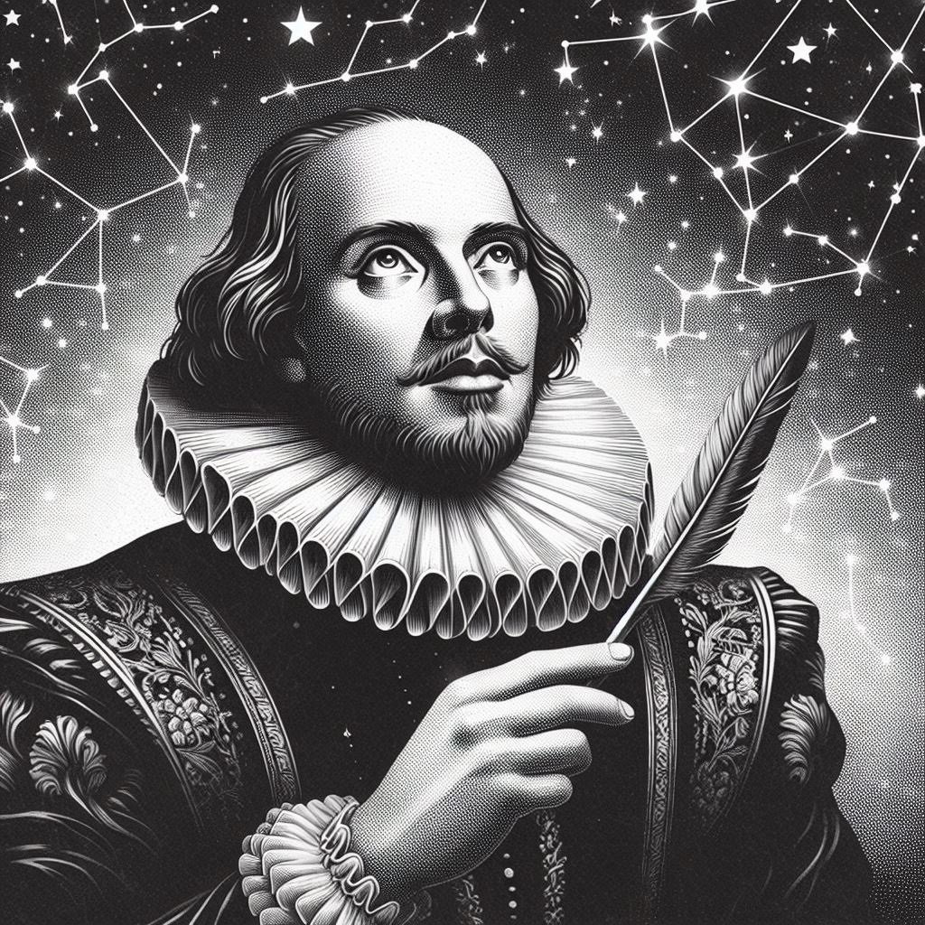 Shakespeare mirando al cielo